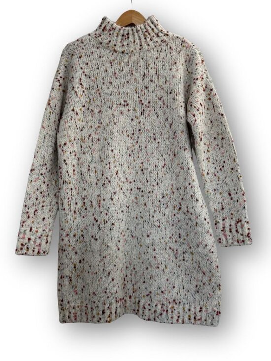 NWOT Loft Multicolor Boucle Mock Neck Sweater Dress Size Medium - Picture 2 of 5